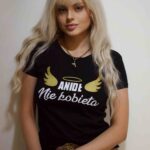 Koszulka damska anioł nie kobieta szara