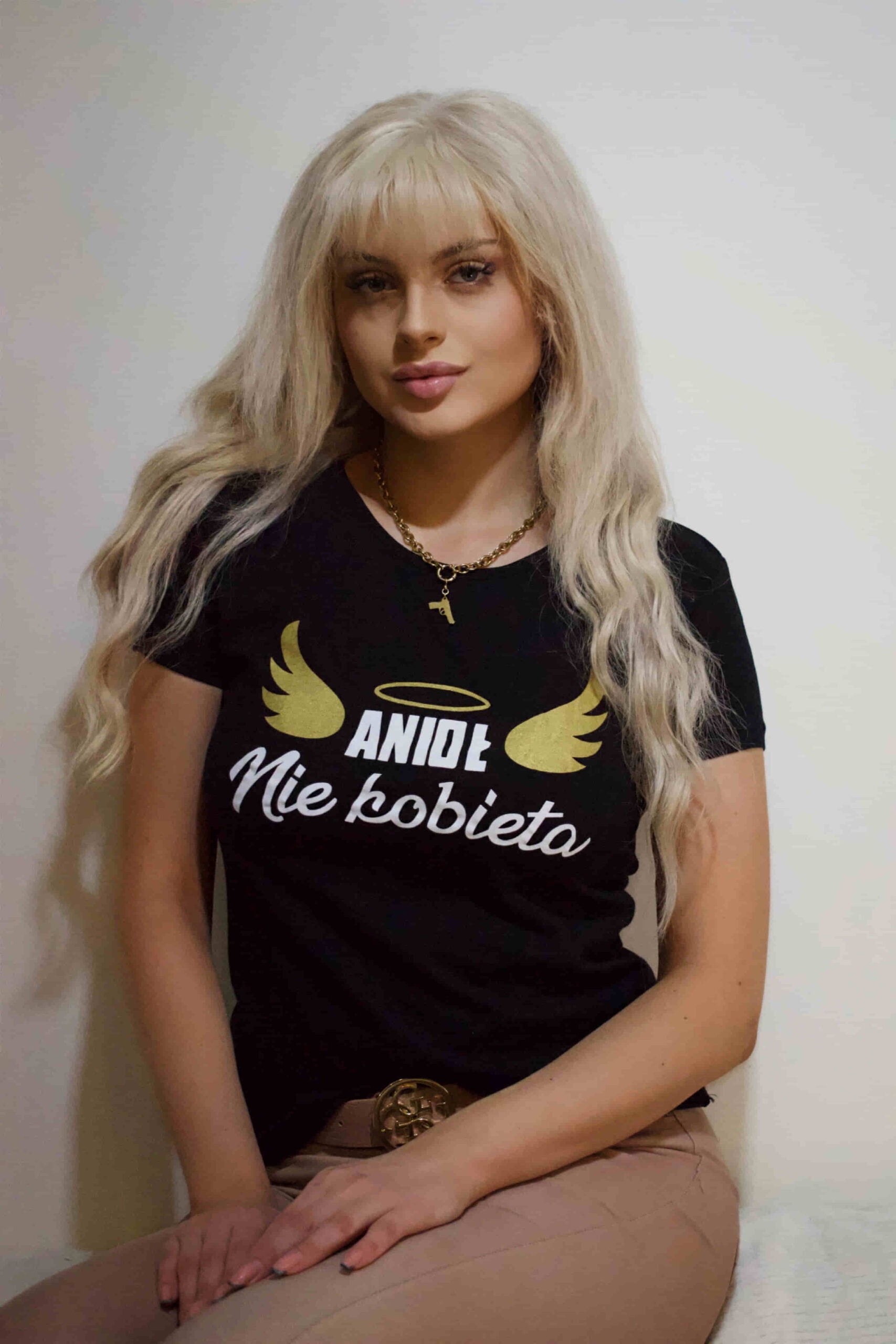 Koszulka damska anioł nie kobieta czarna