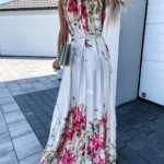 Sukienka w Kwiaty Maxi Plisowana Elza